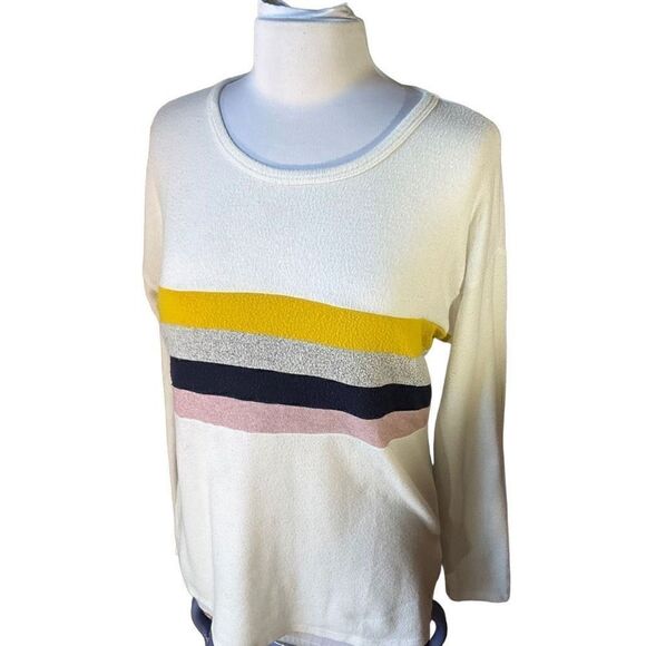 Ella Mara Striped Casual Sweater. An Anthropologie Brand, Small. Made in USA - Picture 2 of 13